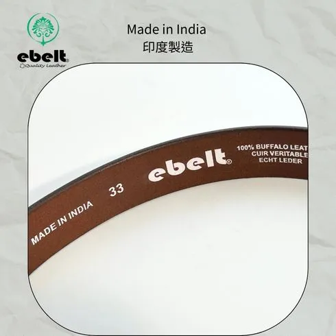 ［香港品牌 EBELT] EBC 334 印度製 頭層水牛皮真皮皮帶 BUFFALO TOP GRAIN LEATHER BELT 3.0cm