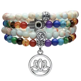 108 Mala Beads Bracelet Lotus Charm Necklace | Jovivi
