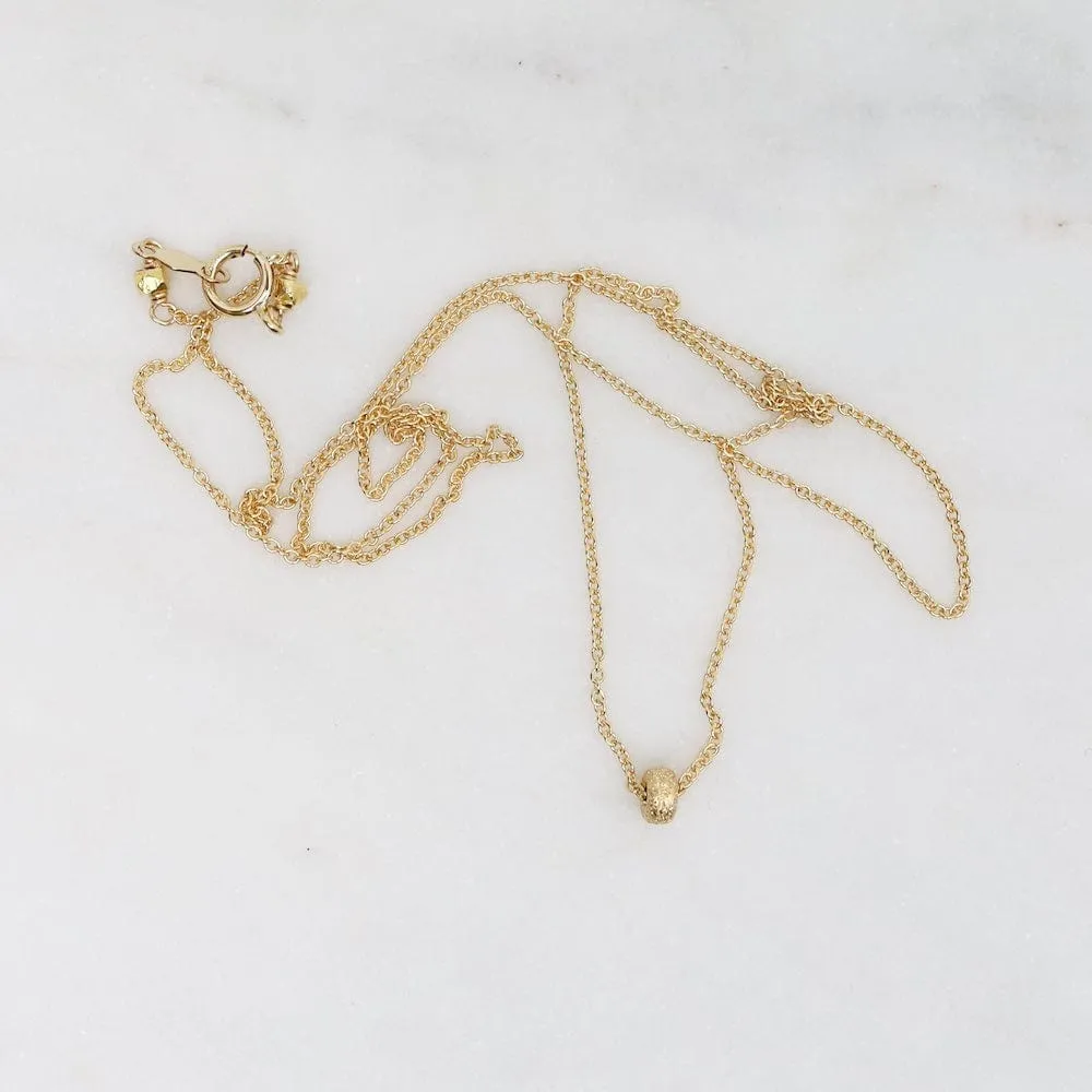 14k Gold Filled Chain with Single Tiny Stardust Bead Necklace