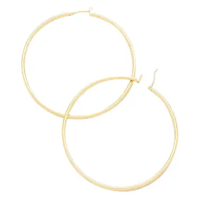 14K Gold Filled Metal Hoop Pin Catch Earrings