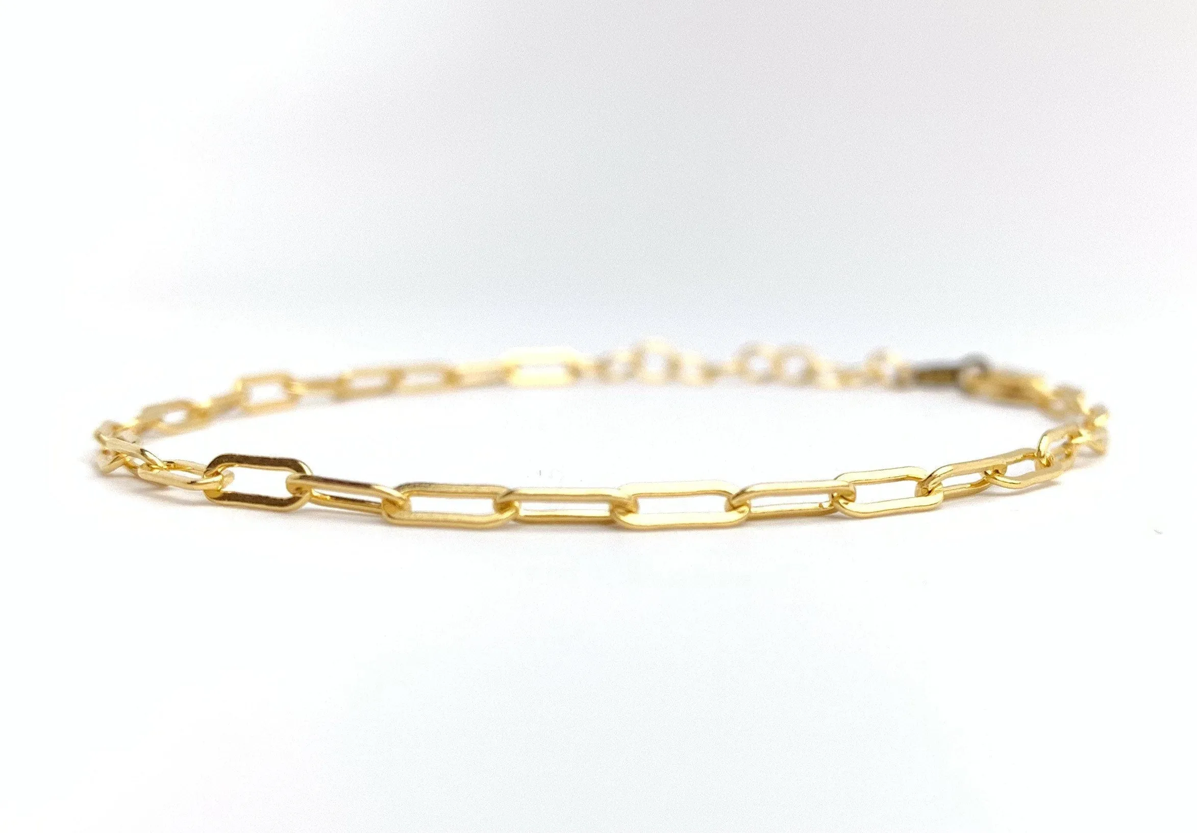 14k Gold Filled Paperclip Chain Bracelet