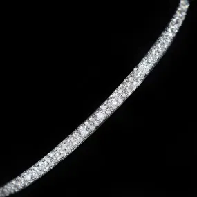 14K White Gold 1.39 CTW Diamond Bangle Bracelet