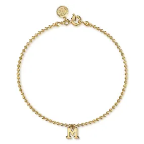 14K Yellow Bead Bracelet Size 7
