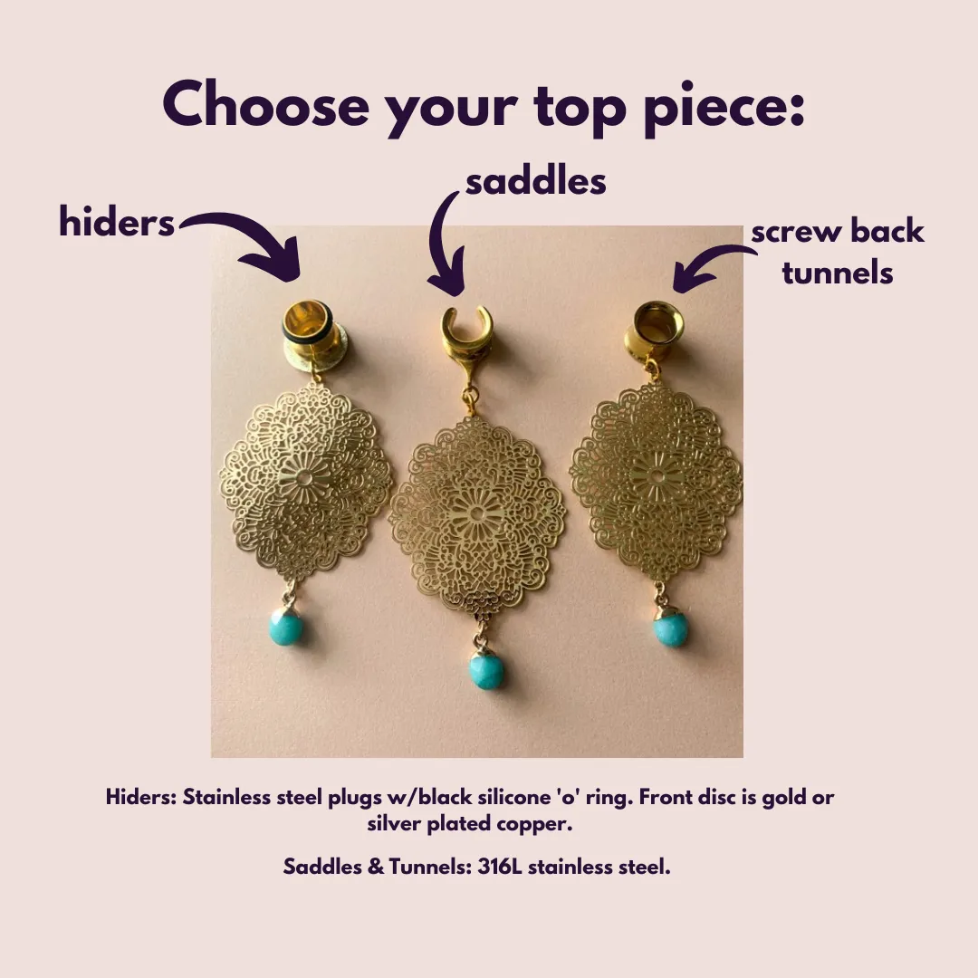 18k Gold Filigree With Blue Jade Dangles