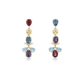 18K Seta Moon Drop Earrings