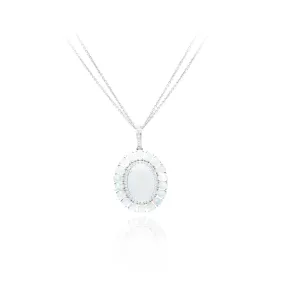 18kt White Gold Opal Pendant