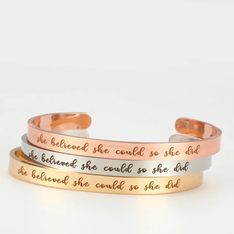 304 Steel Fashion Bracelet She Believed She Could, So She Did