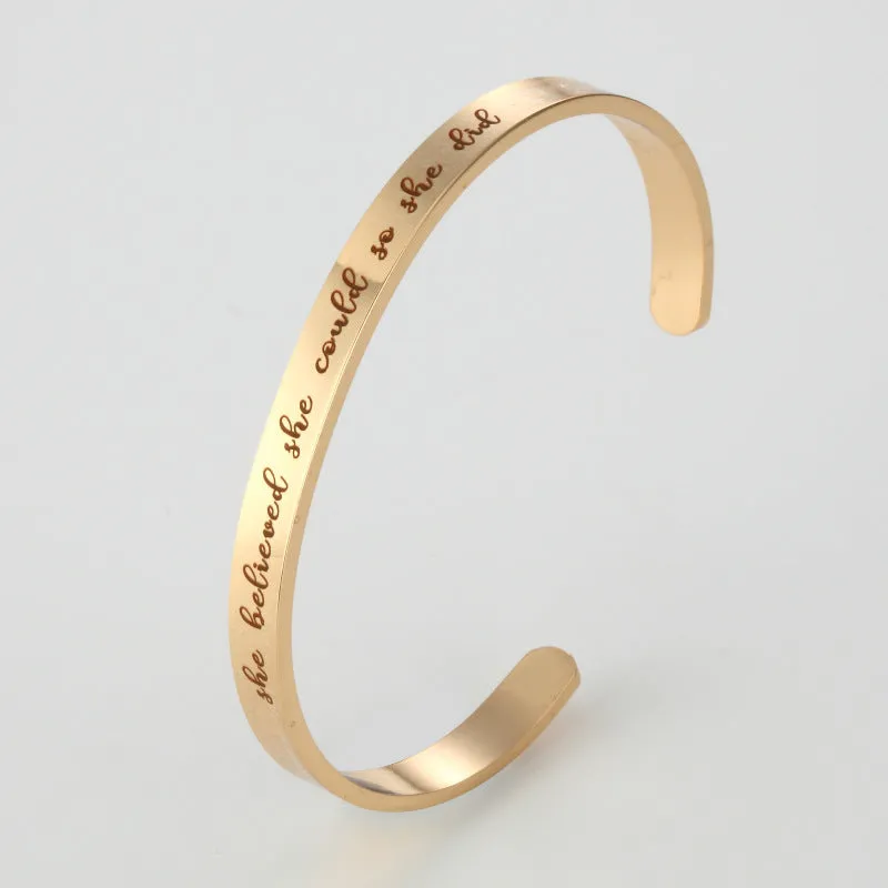 304 Steel Fashion Bracelet She Believed She Could, So She Did