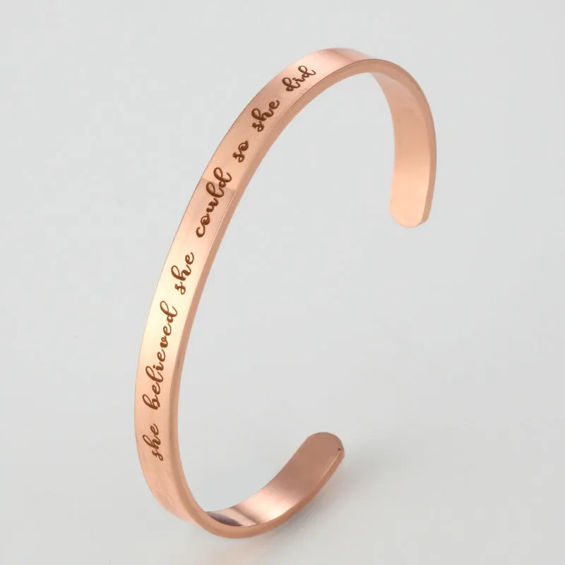 304 Steel Fashion Bracelet She Believed She Could, So She Did