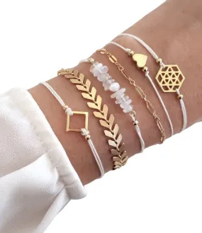 6-Piece Love Hollow Handmade Bracelet