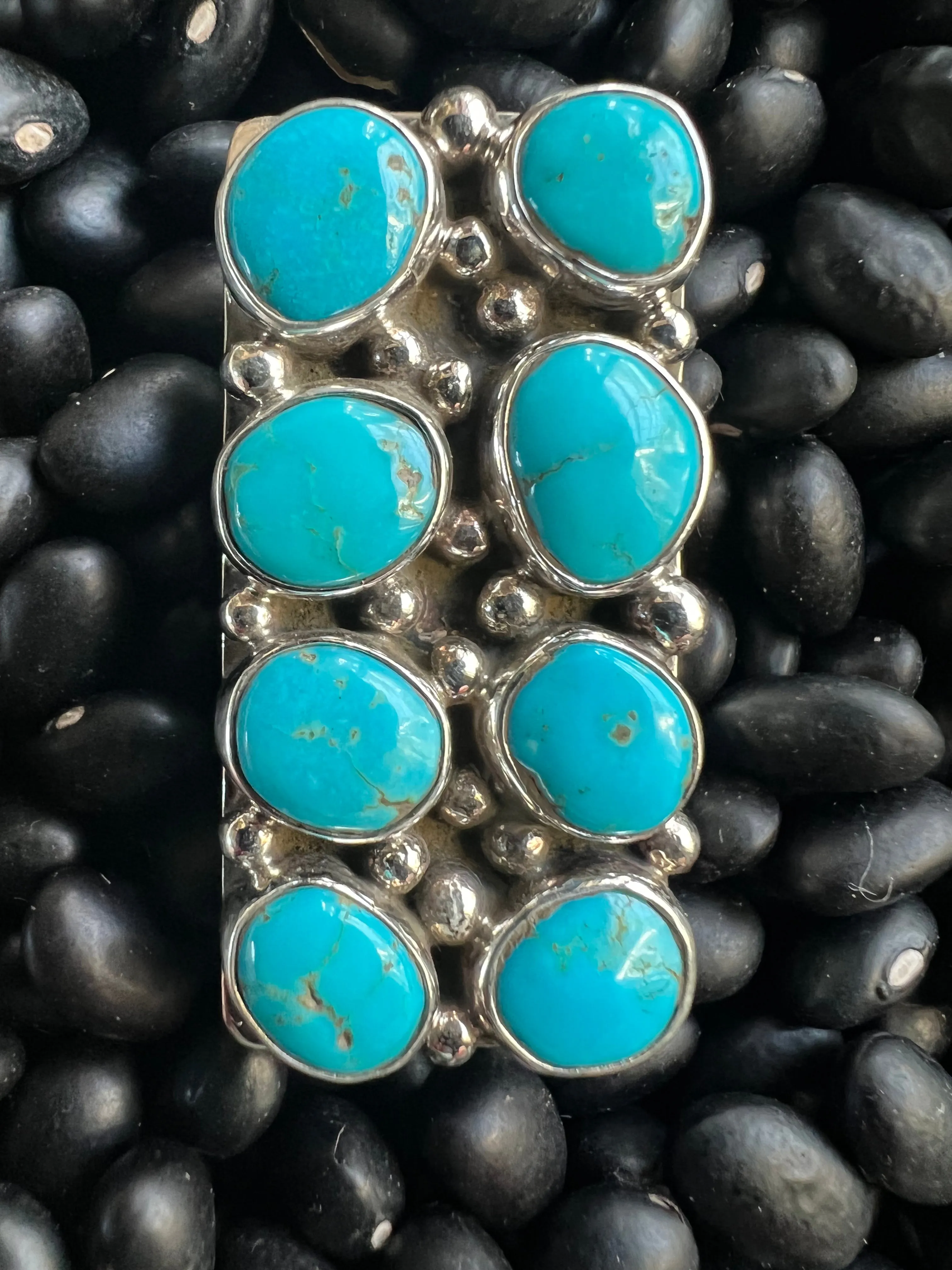 8 stone Turquoise Cluster Ring