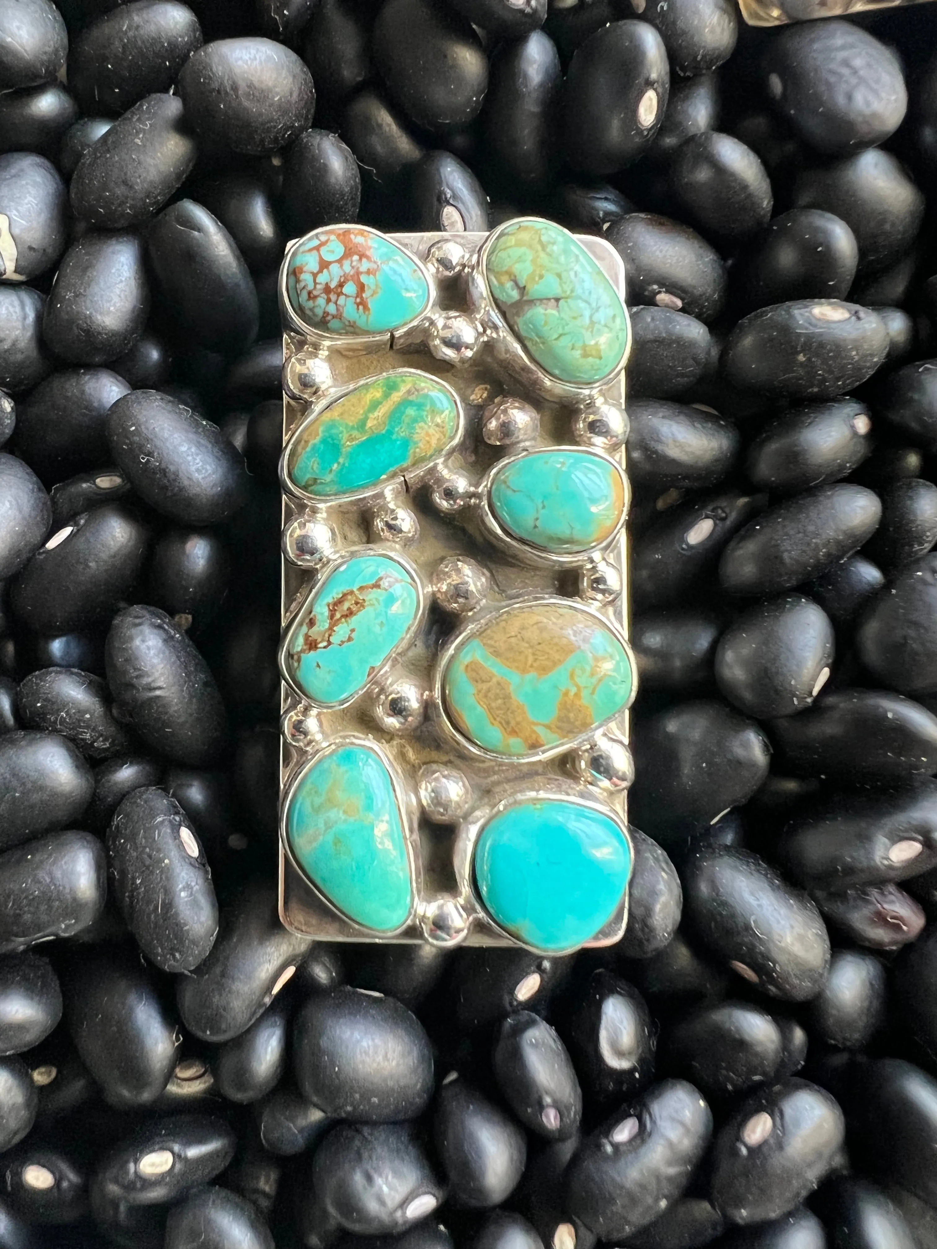 8 stone Turquoise Cluster Ring