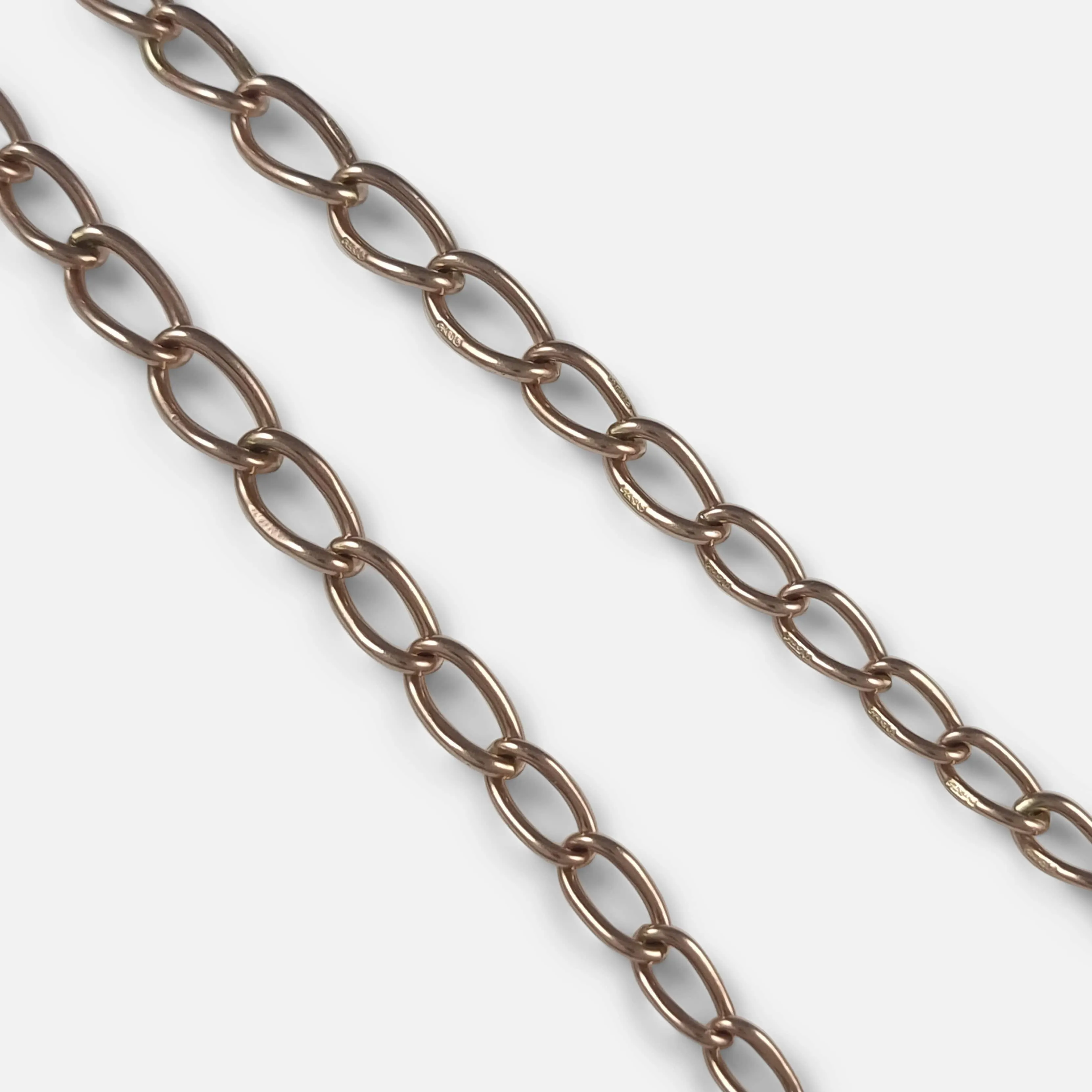 9ct Rose Gold Double Albert Watch Chain - 1918 - 29.0 grams