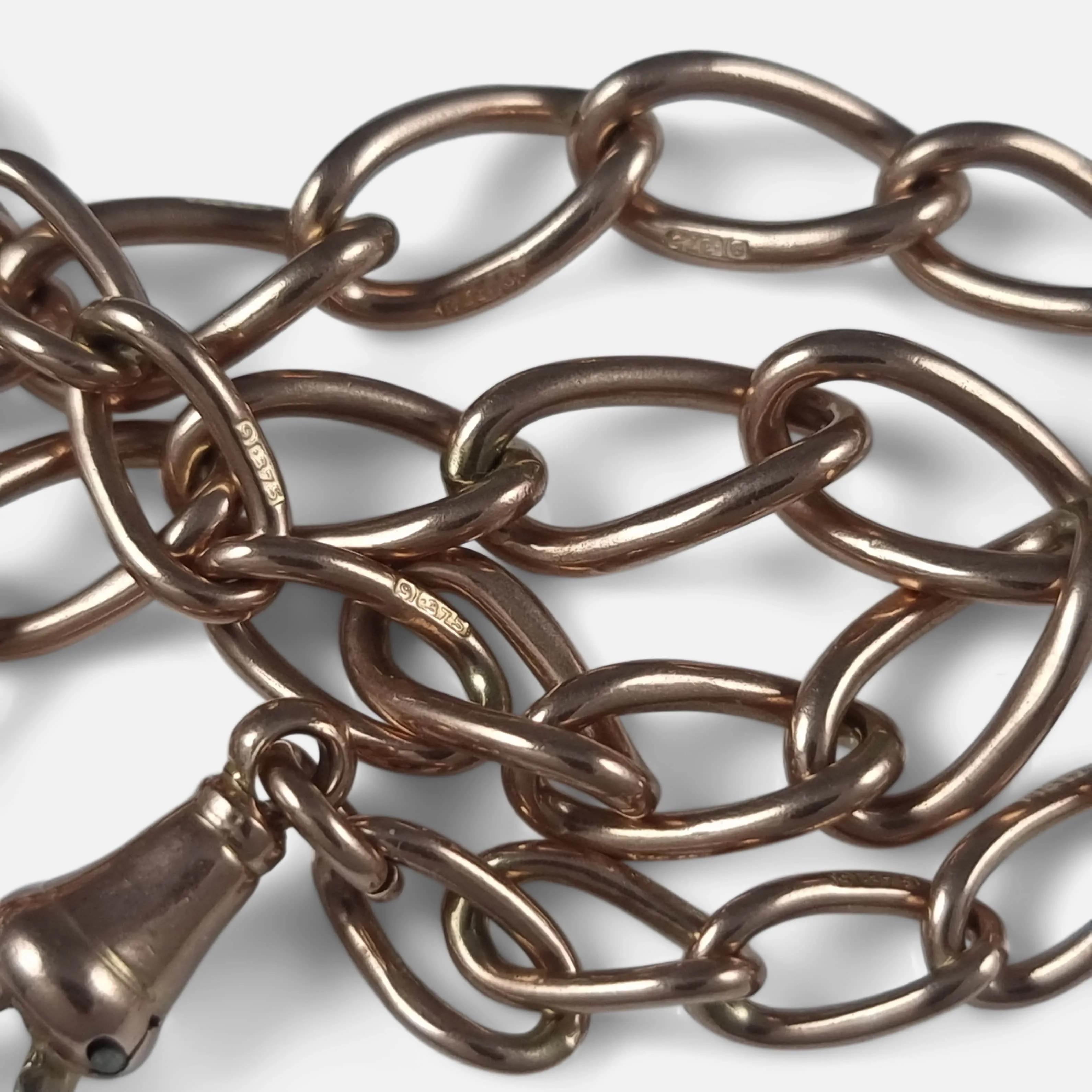 9ct Rose Gold Double Albert Watch Chain - 1918 - 29.0 grams