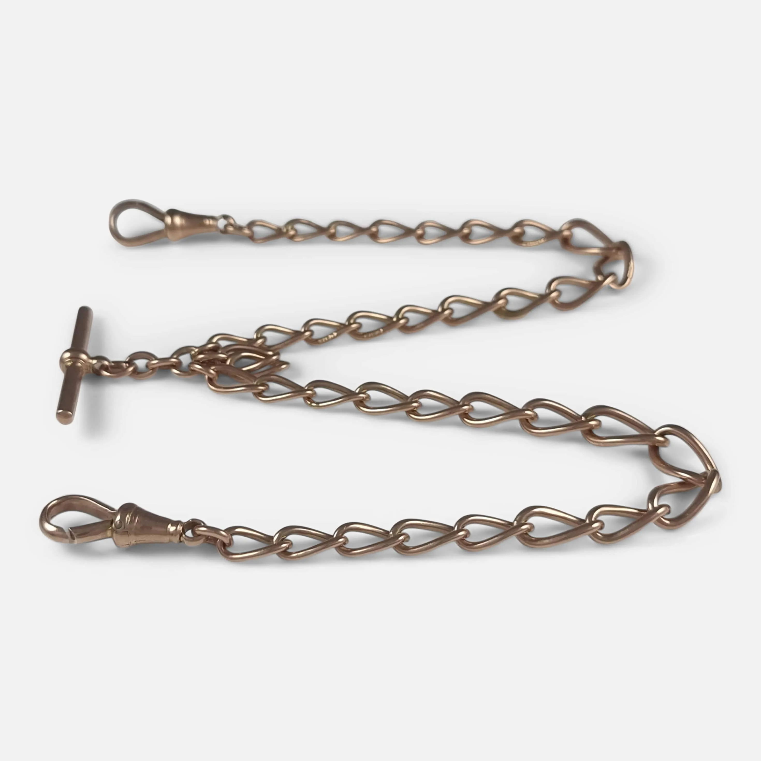 9ct Rose Gold Double Albert Watch Chain - 1918 - 29.0 grams
