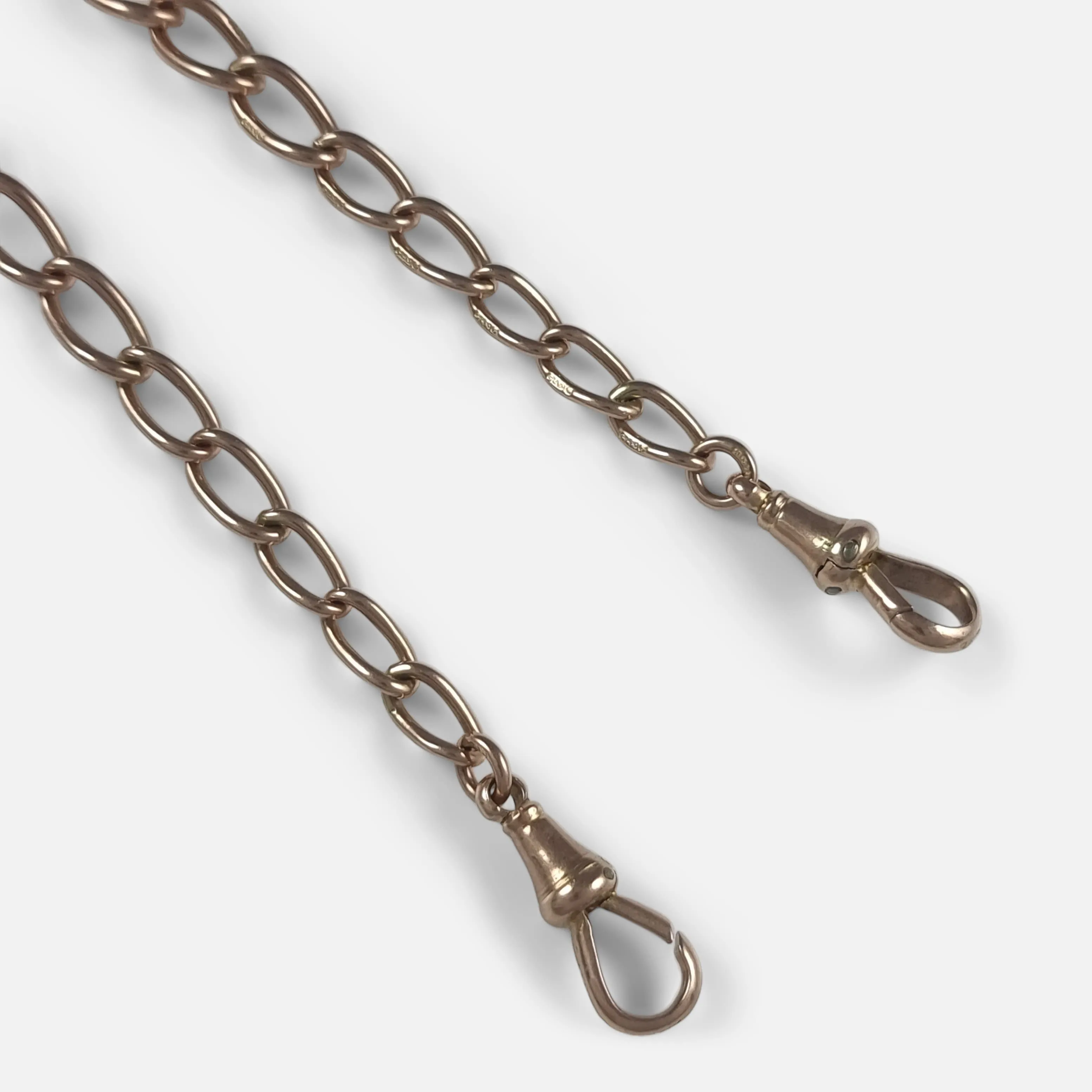 9ct Rose Gold Double Albert Watch Chain - 1918 - 29.0 grams