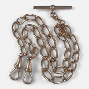 9ct Rose Gold Double Albert Watch Chain - 1918 - 29.0 grams