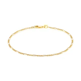 9ct Yellow Gold Silver Filled 19cm 1:3 Figaro 50 Gauge Bracelet