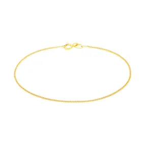 9ct Yellow Gold Silver Filled 19cm 30g Curb Bracelet