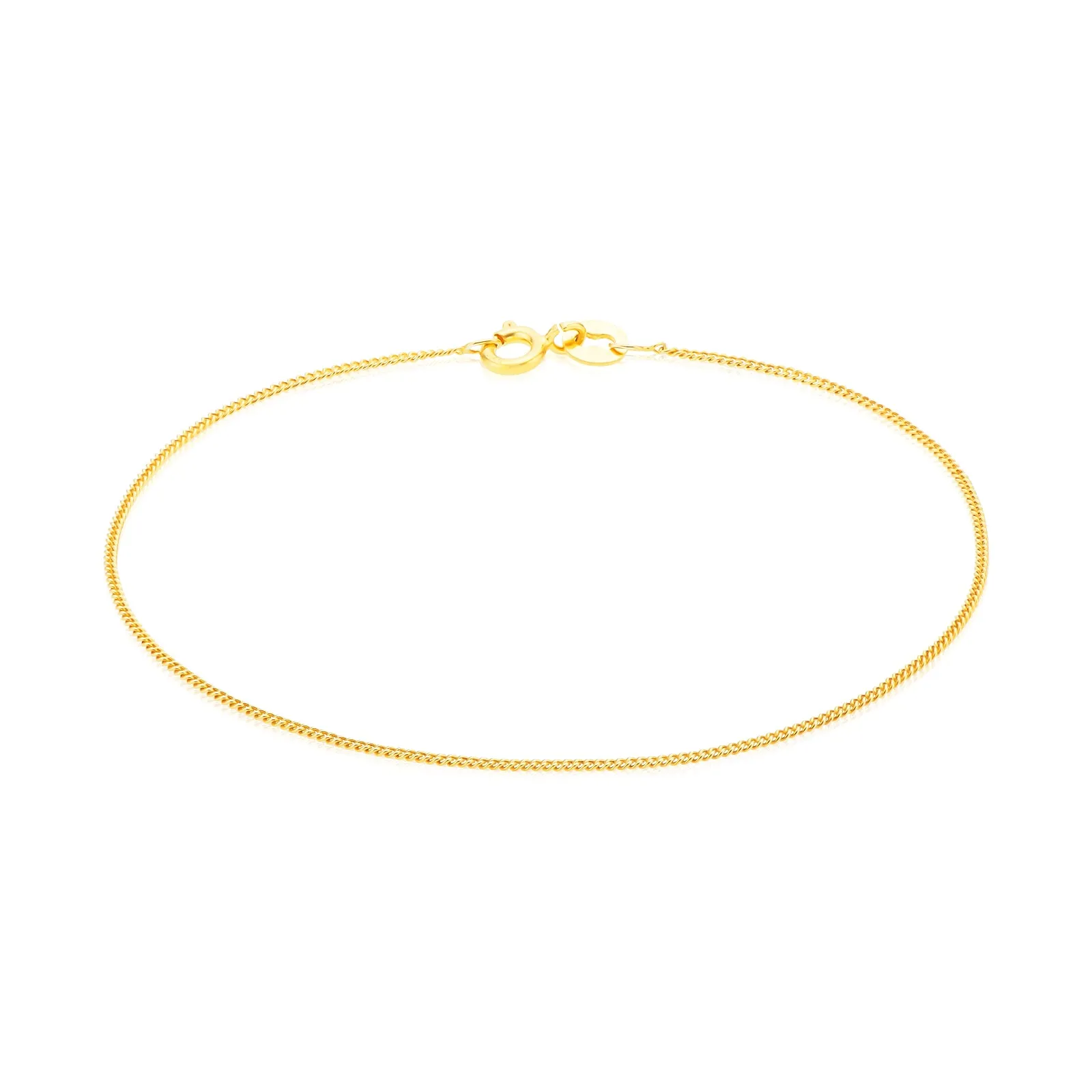 9ct Yellow Gold Silver Filled 19cm 30g Curb Bracelet