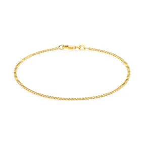 9ct Yellow Gold Silver Filled 19cm Curb 50 Gauge Bracelet