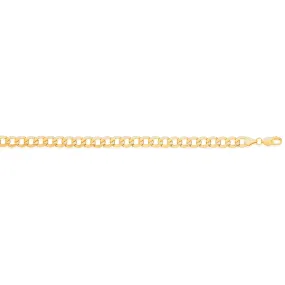 9ct Yellow Gold Silver Filled 21cm Curb Bracelet