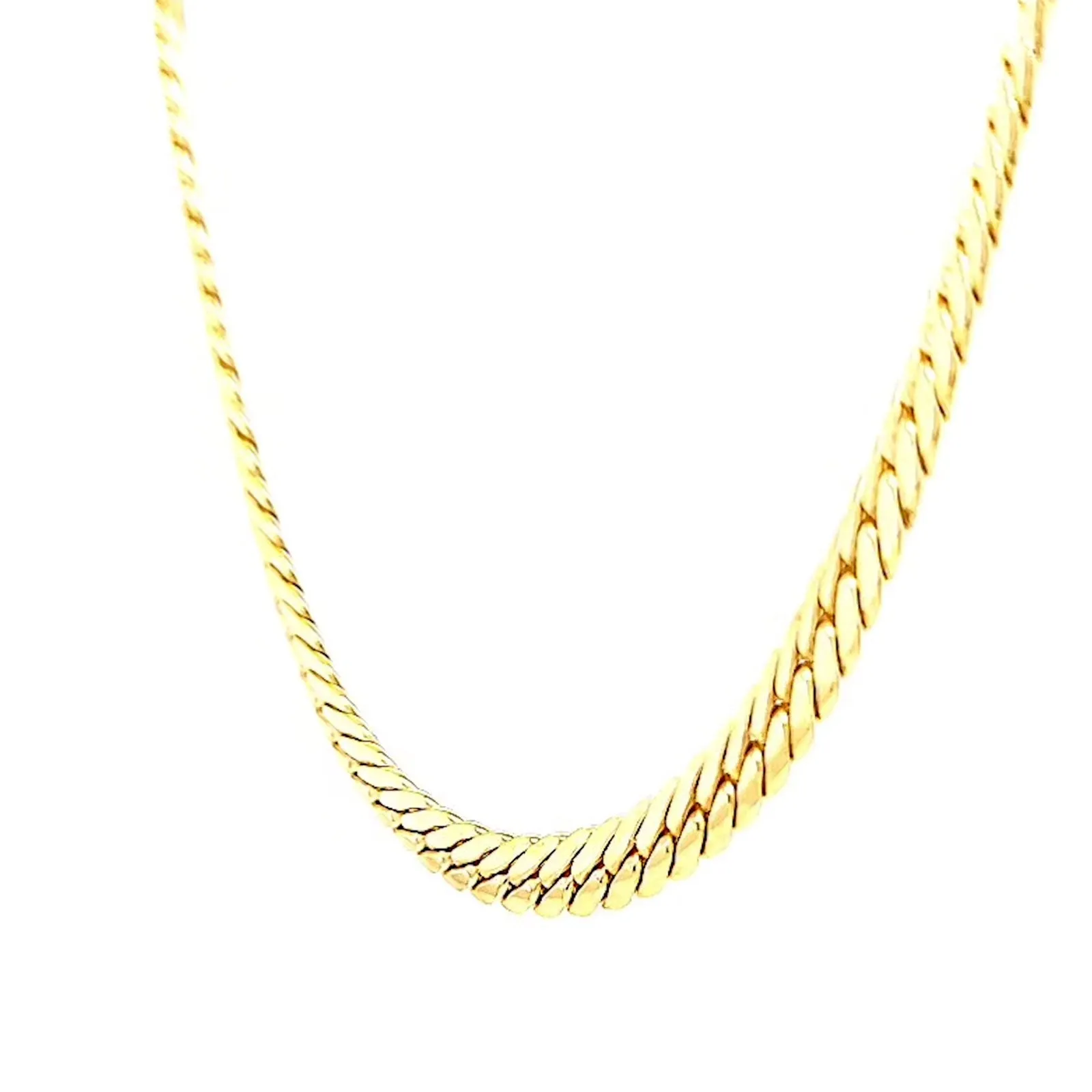 9ct Yellow Gold Silver Filled 45cm Herringbone Chain