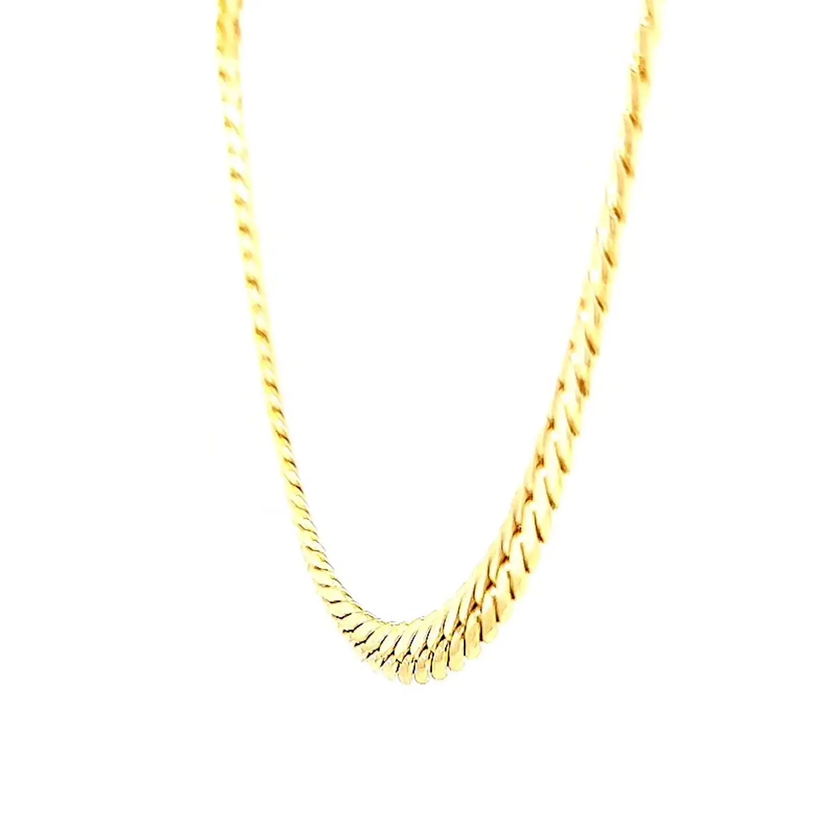 9ct Yellow Gold Silver Filled 45cm Herringbone Chain
