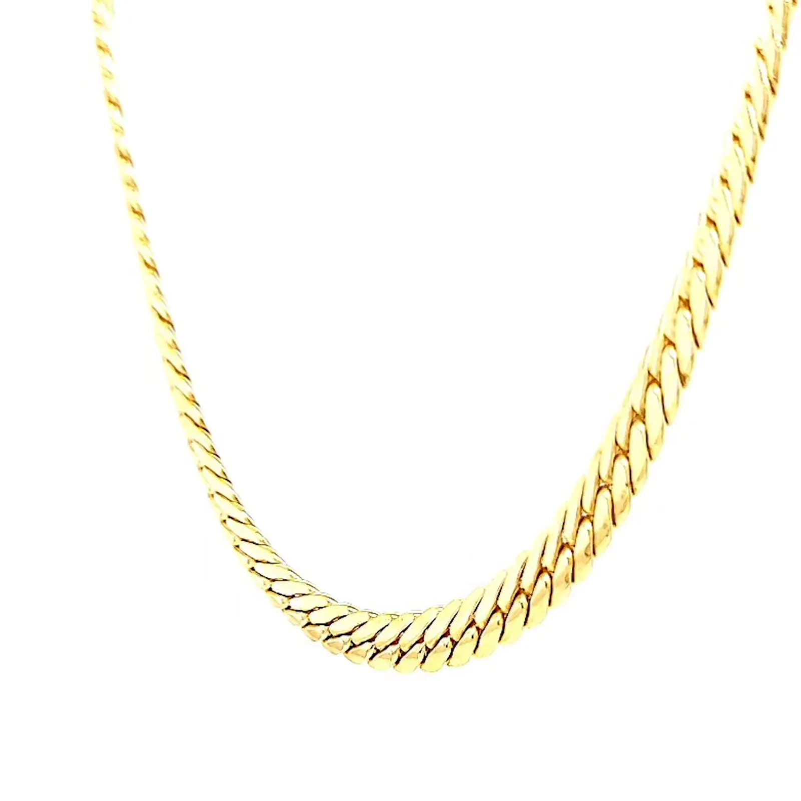 9ct Yellow Gold Silver Filled 45cm Herringbone Chain