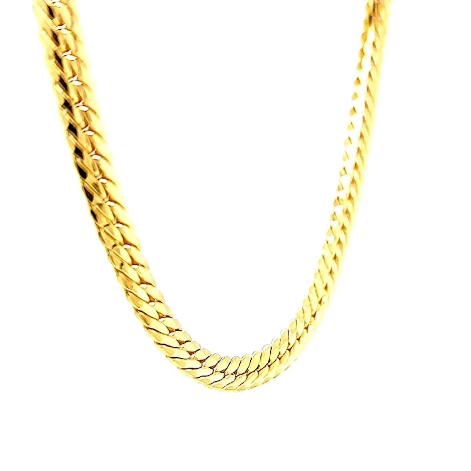 9ct Yellow Gold Silver Filled 45cm Herringbone Chain