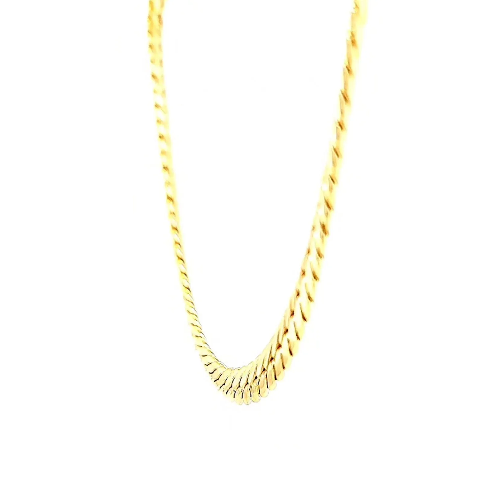 9ct Yellow Gold Silver Filled 45cm Herringbone Chain
