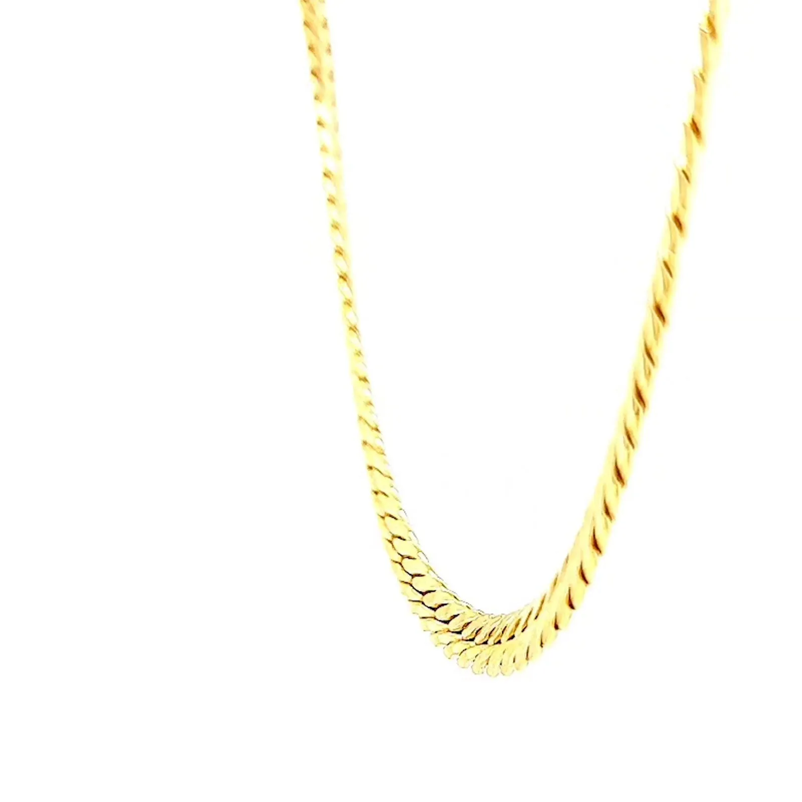 9ct Yellow Gold Silver Filled 45cm Herringbone Chain