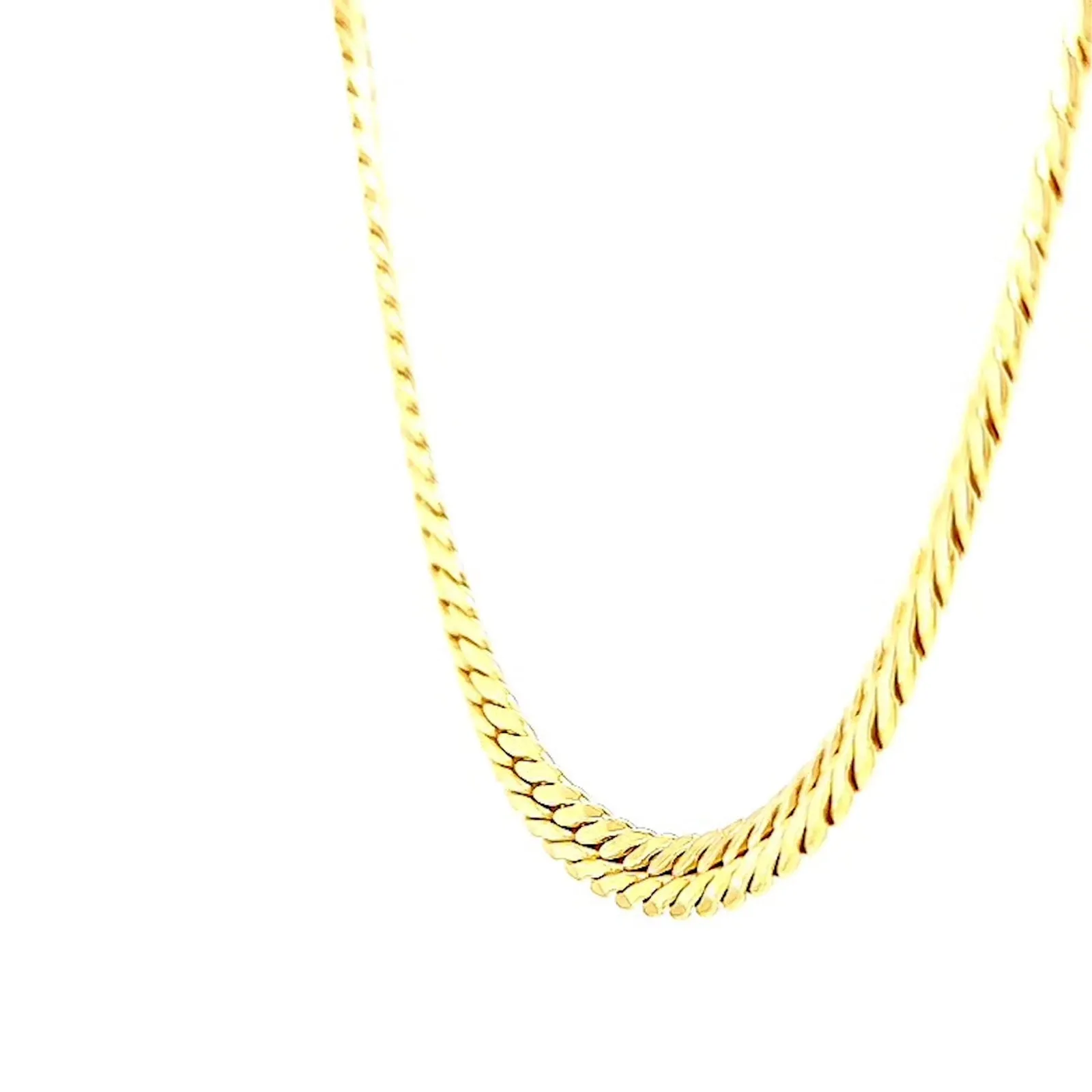 9ct Yellow Gold Silver Filled 45cm Herringbone Chain