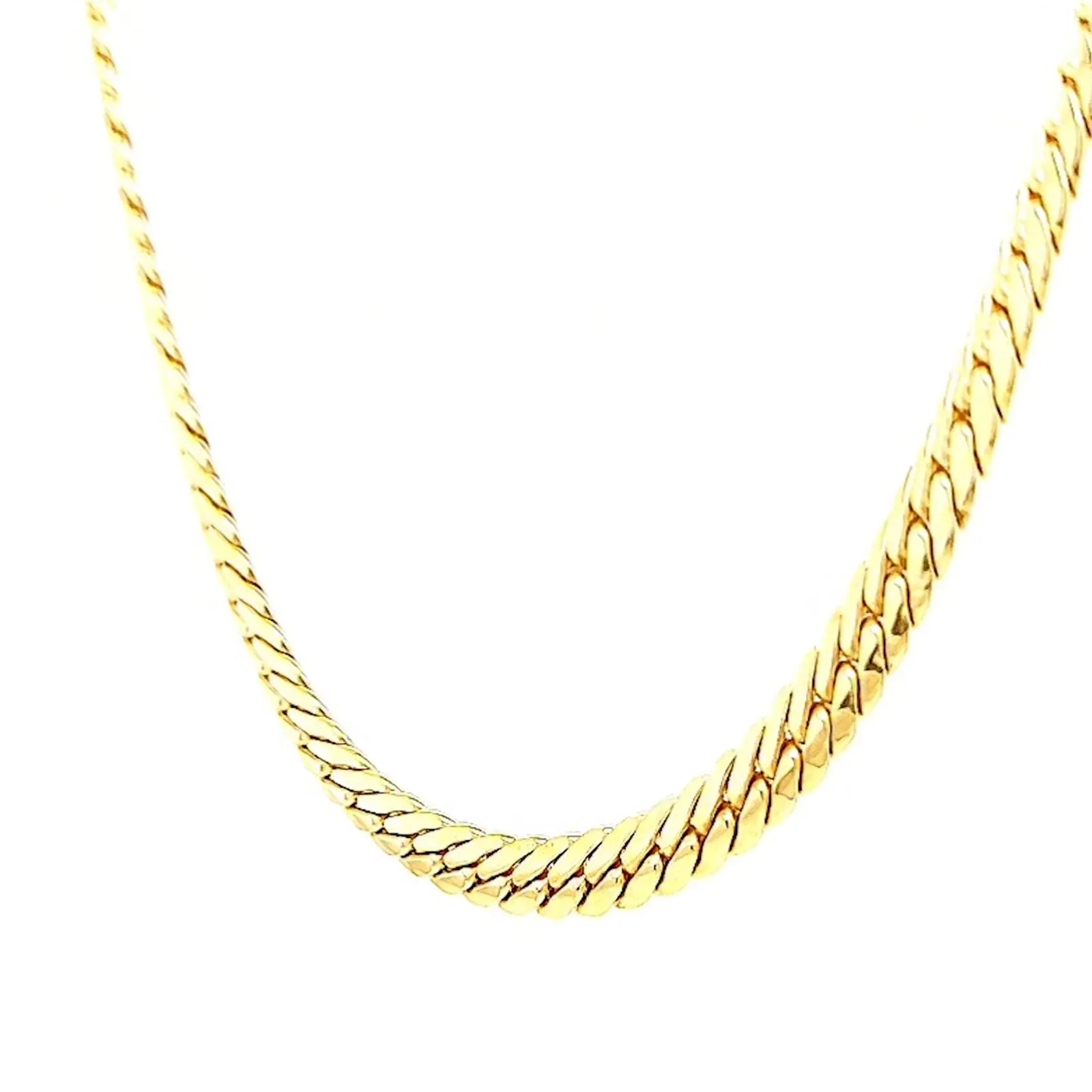 9ct Yellow Gold Silver Filled 45cm Herringbone Chain