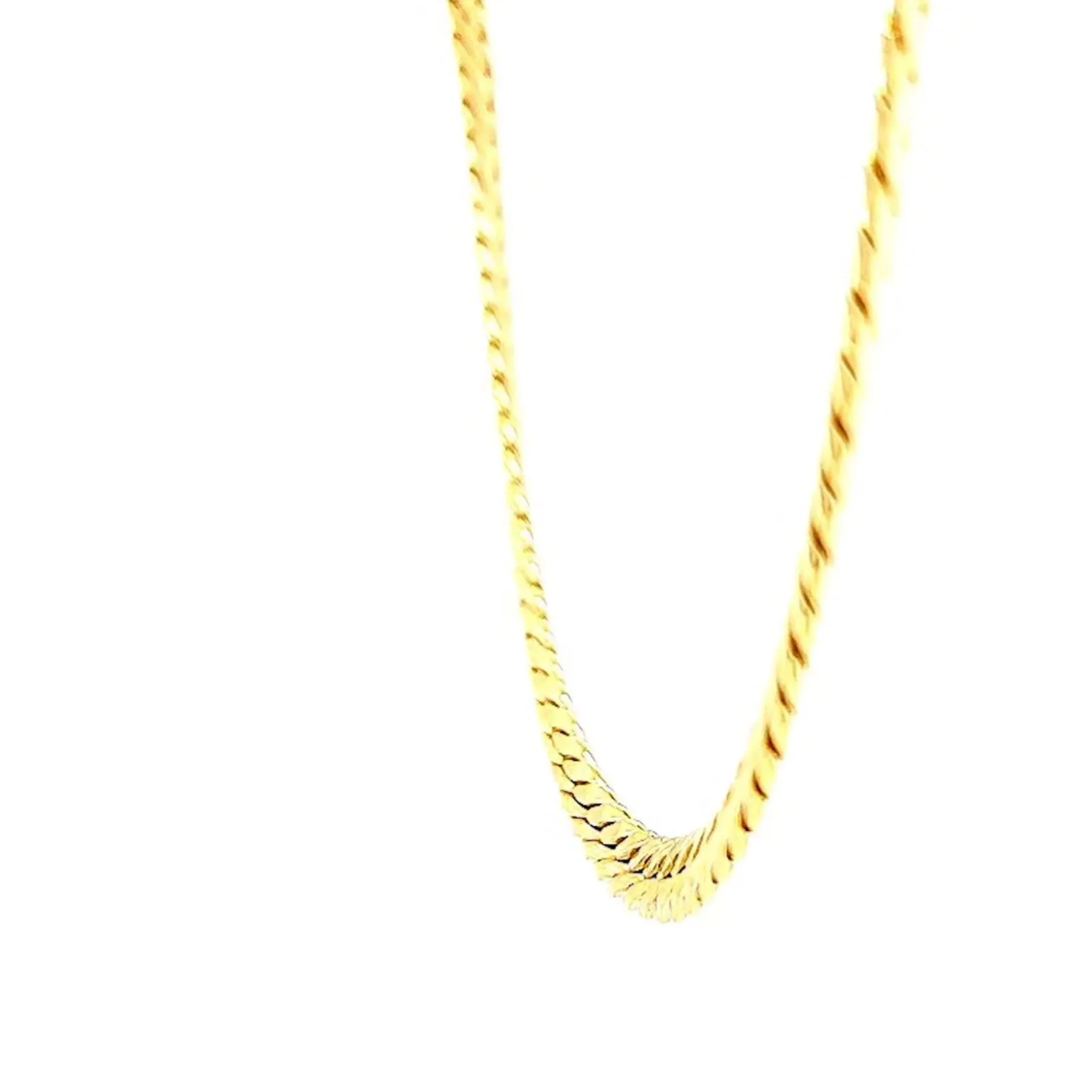 9ct Yellow Gold Silver Filled 45cm Herringbone Chain
