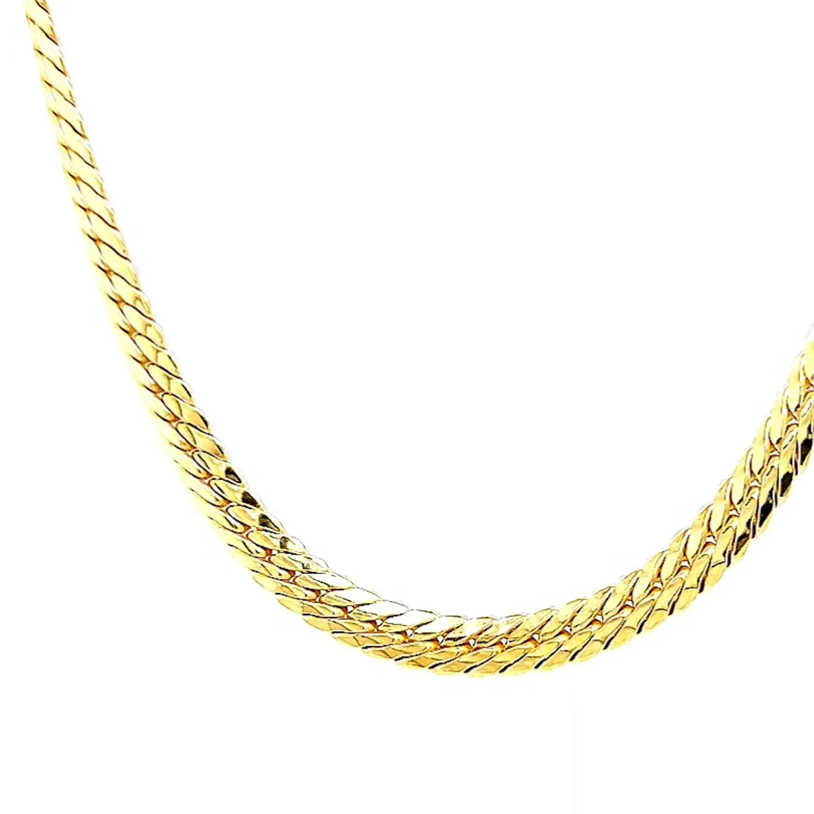 9ct Yellow Gold Silver Filled 45cm Herringbone Chain