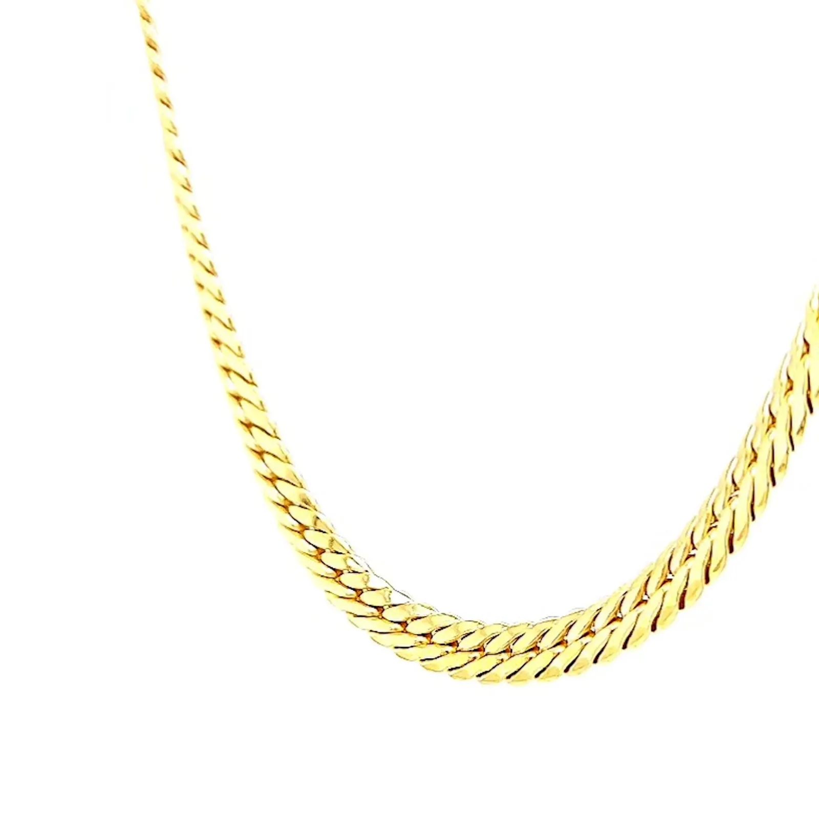 9ct Yellow Gold Silver Filled 45cm Herringbone Chain