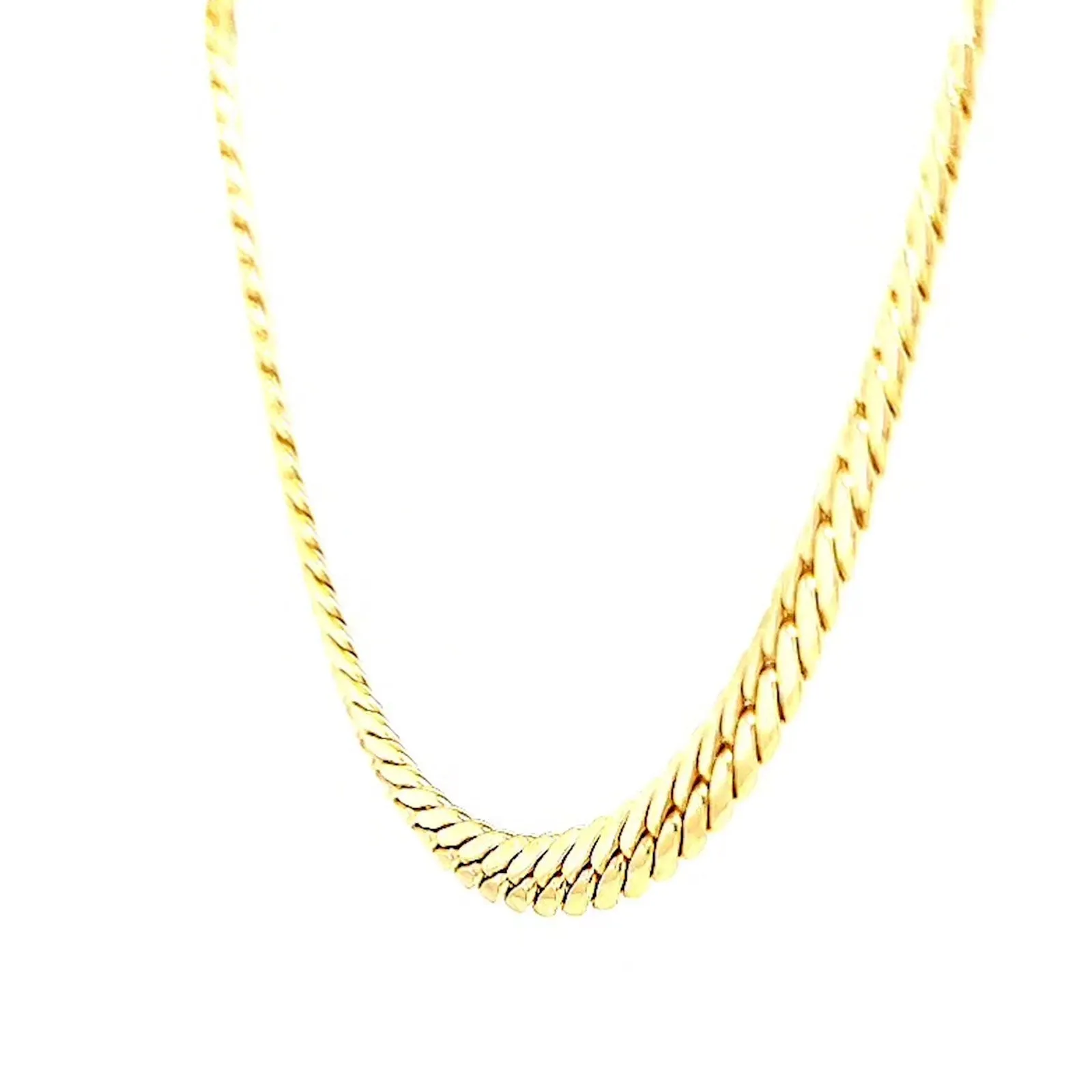 9ct Yellow Gold Silver Filled 45cm Herringbone Chain
