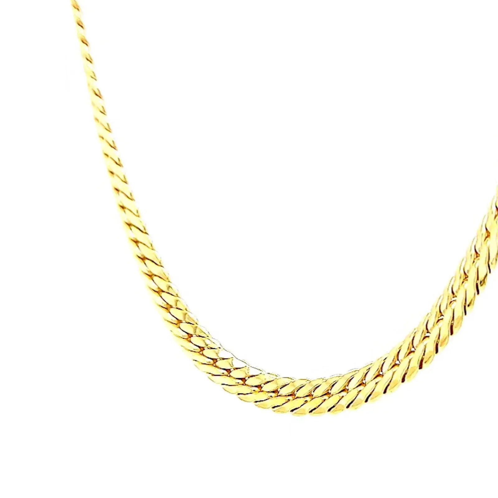 9ct Yellow Gold Silver Filled 45cm Herringbone Chain