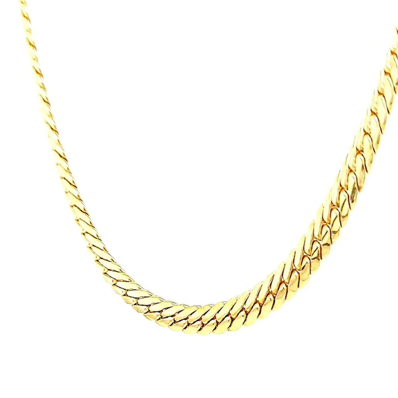 9ct Yellow Gold Silver Filled 45cm Herringbone Chain