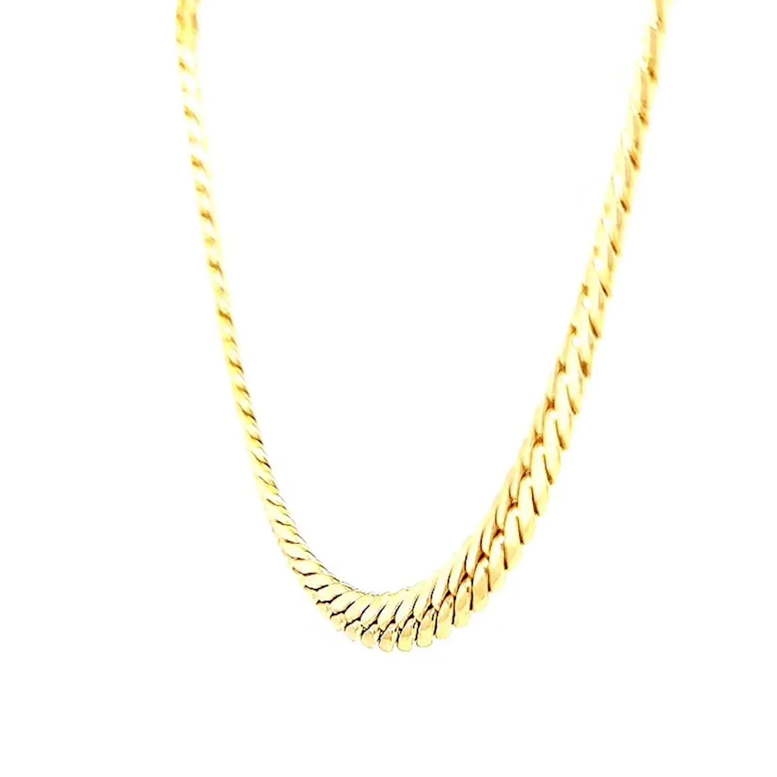 9ct Yellow Gold Silver Filled 45cm Herringbone Chain