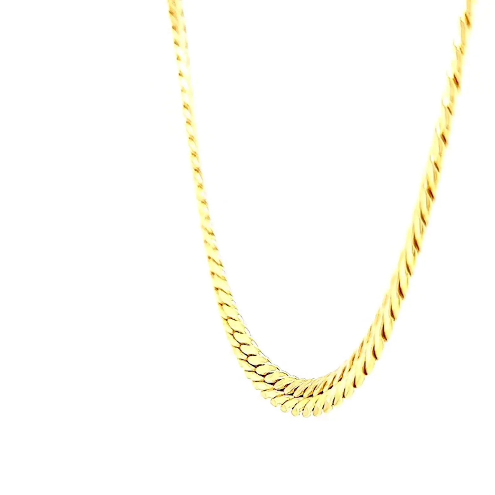 9ct Yellow Gold Silver Filled 45cm Herringbone Chain