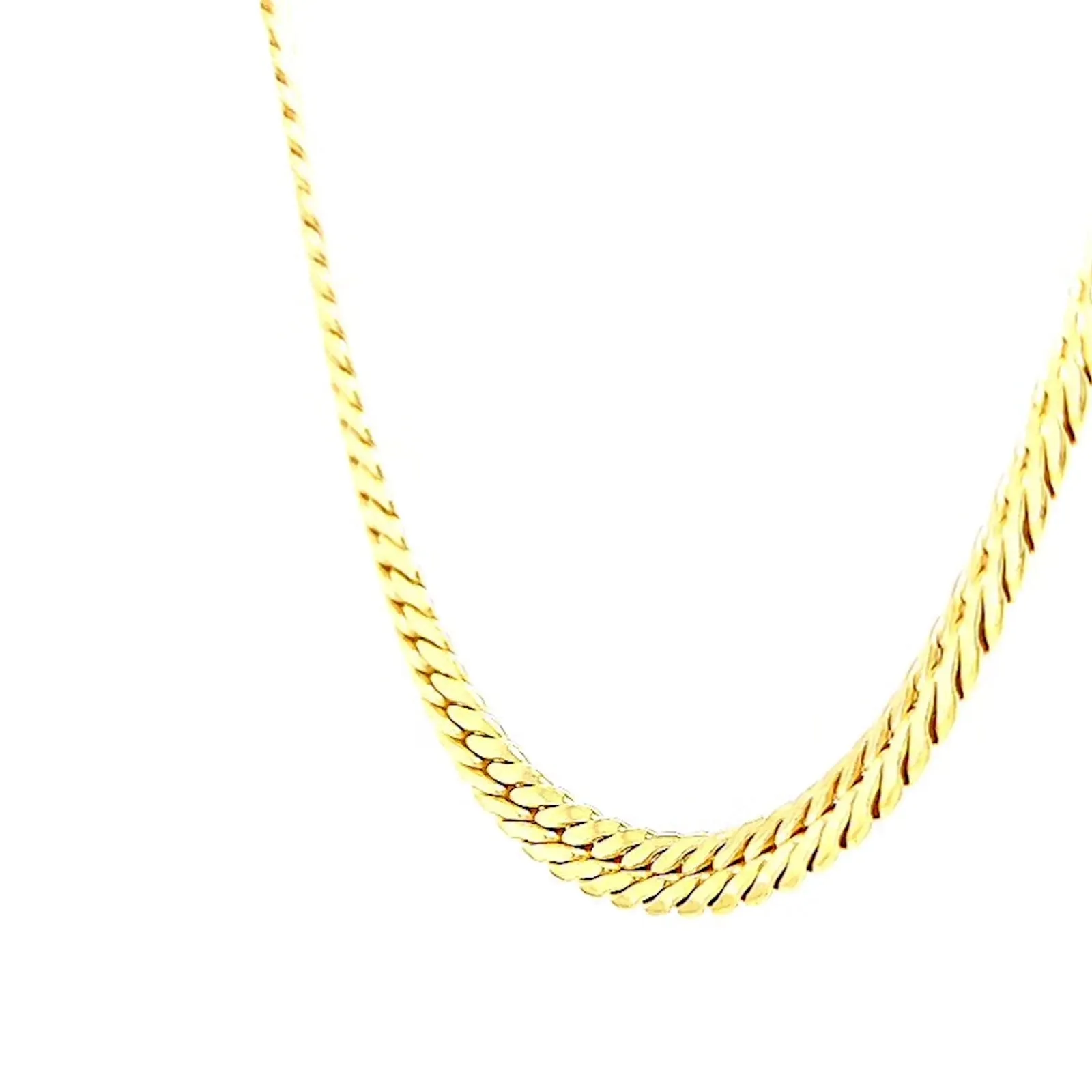 9ct Yellow Gold Silver Filled 45cm Herringbone Chain