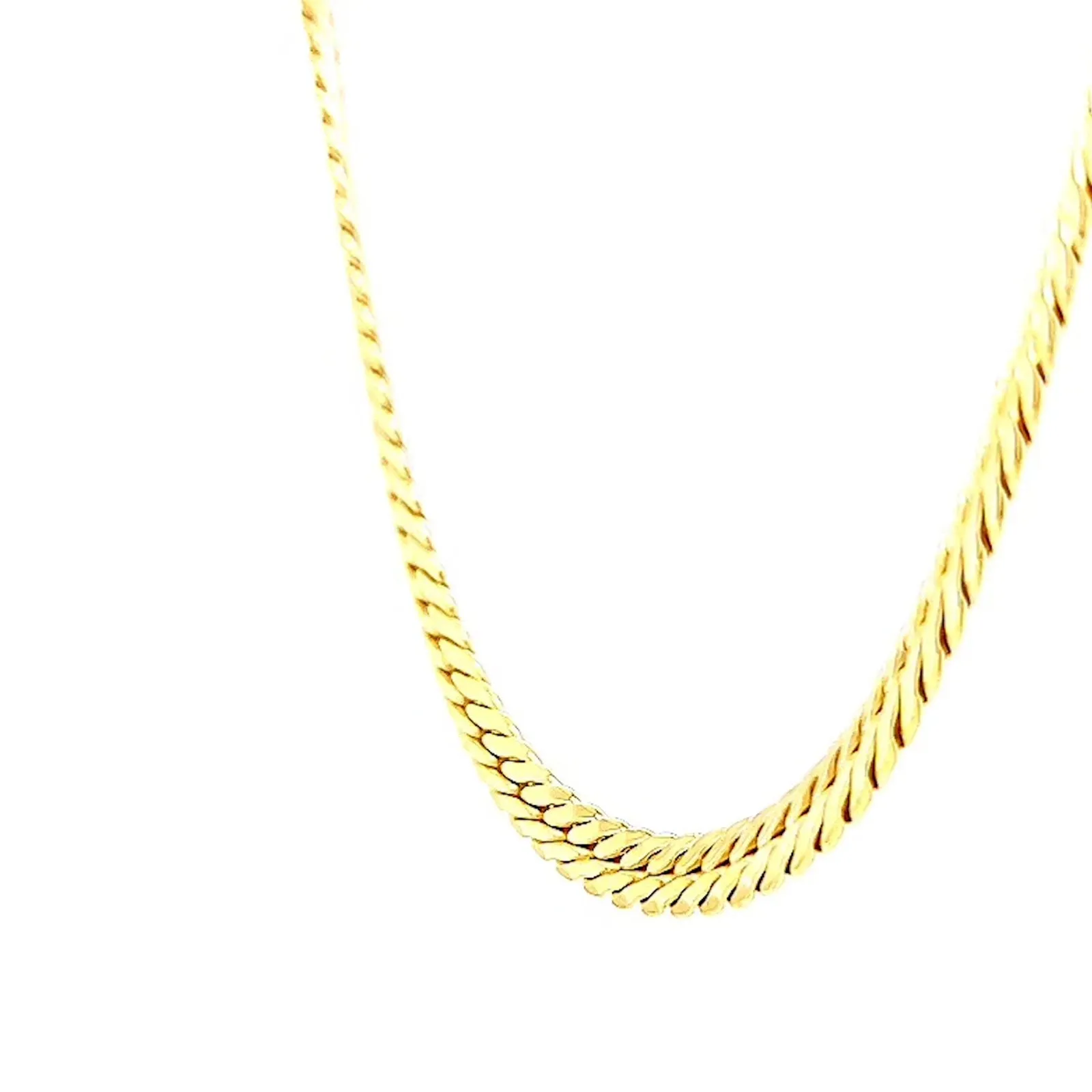 9ct Yellow Gold Silver Filled 45cm Herringbone Chain