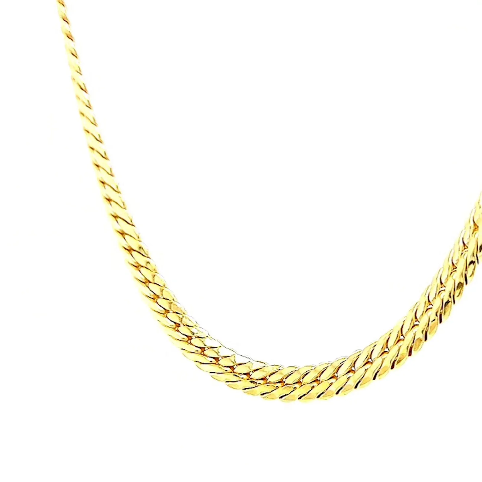 9ct Yellow Gold Silver Filled 45cm Herringbone Chain