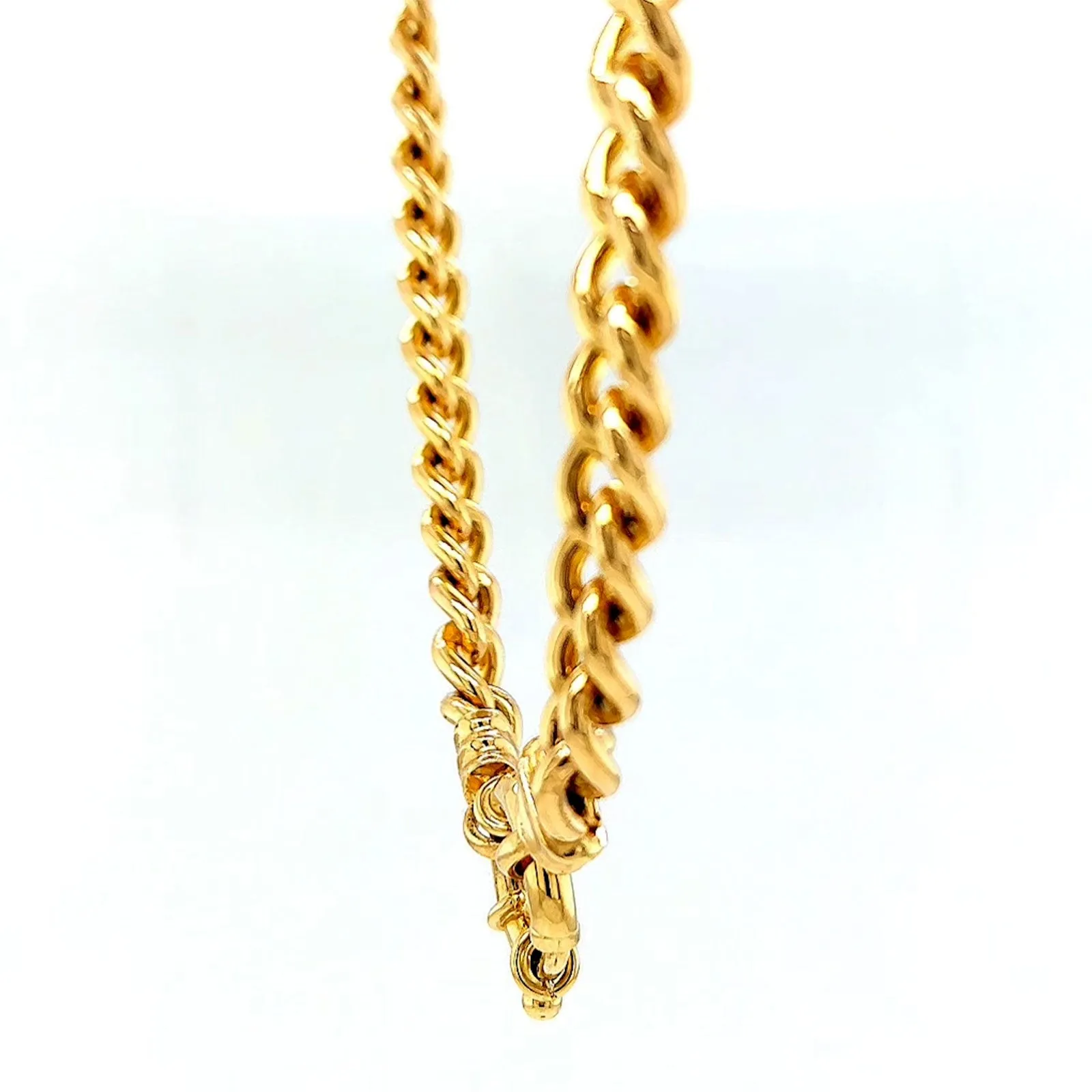 9ct Yellow Gold Silver Filled 50cm Curb with Bolt Ring Necklace