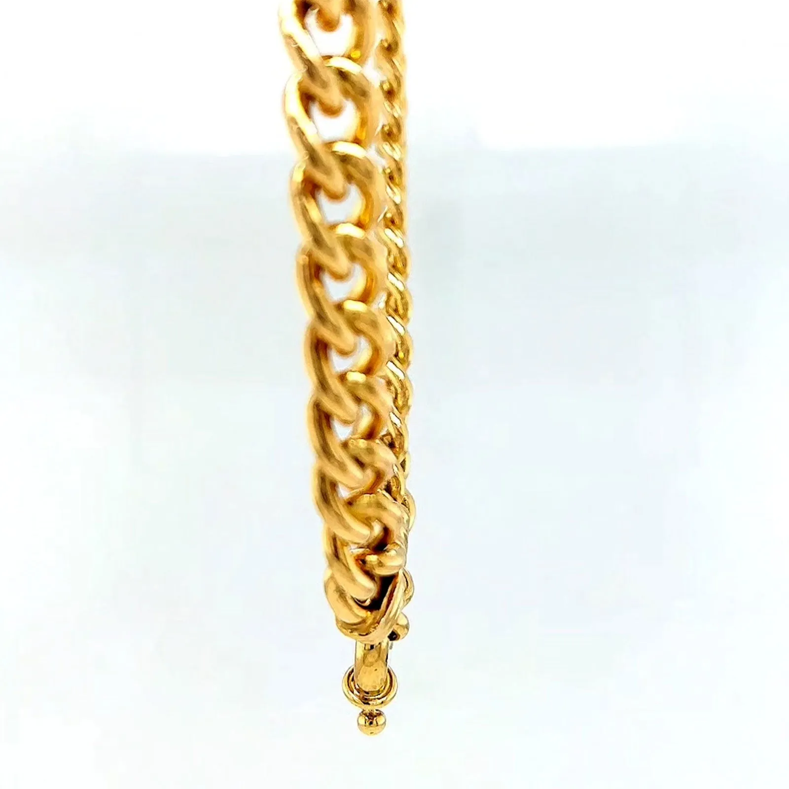 9ct Yellow Gold Silver Filled 50cm Curb with Bolt Ring Necklace