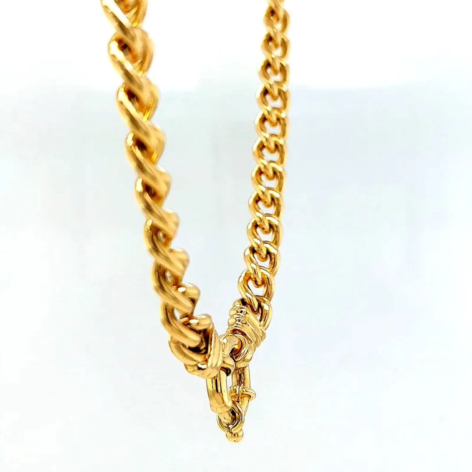 9ct Yellow Gold Silver Filled 50cm Curb with Bolt Ring Necklace