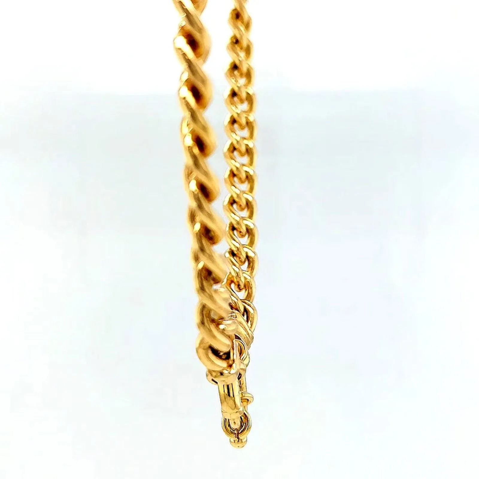 9ct Yellow Gold Silver Filled 50cm Curb with Bolt Ring Necklace