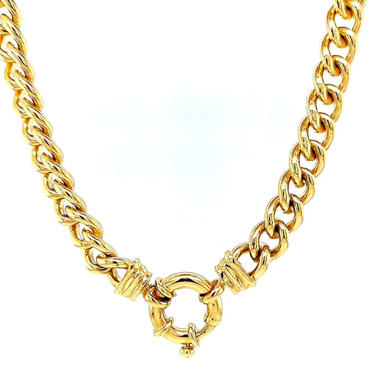 9ct Yellow Gold Silver Filled 50cm Curb with Bolt Ring Necklace
